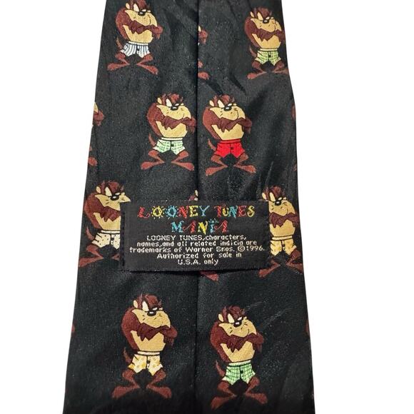 Looney Times Mania Taz In Boxer Shorts Cartoon Vintage Necktie 100% Polyester - Picture 4 of 7